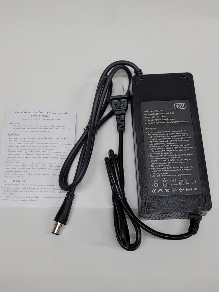 Charger - 48V 3A  - 3 pin