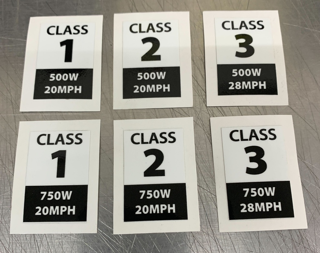 Class stickers - Class 1 - 500W - CA